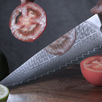Couteau de Chef Japonais Gyuto en Acier Damas VG10 de 8 Pouces, Haute Dureté, Ambidextre, Manche en Bois Pakka Rouge, Direct Usine OEM
