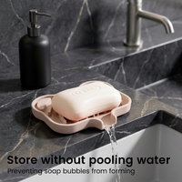 Porte-savon en silicone sans BPA en forme d'ours avec rainures spirales auto-drainantes, support antidérapant effet cascade pour salle de bain