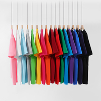 T-shirt pour homme en coton pur tricoté sur mesure, 200 grammes, col rond, coupe ample, couleur unie, anti-boulochage, manches courtes, grande taille