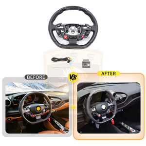 <span class=keywords><strong>Volant</strong></span> en fibre de carbone sèche LED pour <span class=keywords><strong>Ferrari</strong></span> <span class=keywords><strong>458</strong></span> F8 488 812 GTC4 California T F12 FF, accessoires de véhicule - Product Image 4
