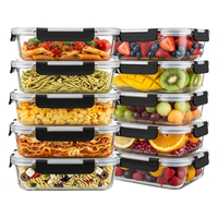 Boîte à lunch classique personnalisée en verre borosilicate, réutilisable, pour la préparation des repas, boîte à bento rectangulaire pour l'école, ensemble de boîtes à lunch