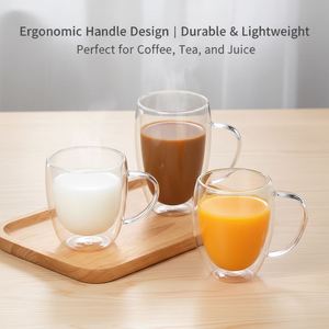 High Quality 350ml Double Wall Borosilicate Glass <b>Coffee</b> Mug Heat Resistant BPA Free Microwave Dishwasher Safe Reusable Hot Cold - Product Image 6