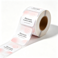 Étiquettes adhésives transparentes en PET avec encre blanche et film mat pour emballage de bouteilles de spray de soin intime Haoxuan OEM