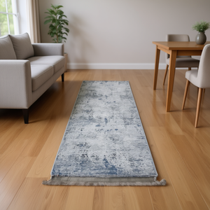 Alfombra Moderna Abstracta Plateada y Azul, Rectangular, Antideslizante, Resistente a las Manchas, Hecha a Máquina, de Poliéster, para Sala de Estar, Decoración del Hogar - Product Image 2