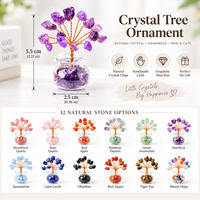 Arbre en copeaux de cristal naturel dans un pot en verre, améthyste, quartz rose, citrine, décoration d'intérieur, cadeau, vente en gros