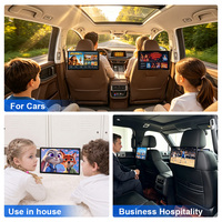 Système de divertissement pour enfants à l'arrière du véhicule avec écran tactile IPS Android 14.0, WiFi, Bluetooth, HDMI, lecteur vidéo pour les voyages en voiture, RSE pour Denza BYD