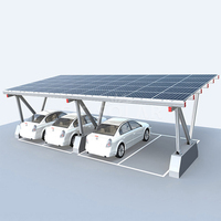 Kit de carport solaire en alliage d'aluminium en forme de W pour une utilisation extérieure imperméable, système de supports de montage photovoltaïque
