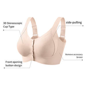 บราไซส์ใหญ่แบบติดกระดุมด้านหน้า บราไซส์ใหญ่สำหรับผู้หญิง ไม่มีโครงเหล็ก ทรงเสื้อกั๊ก บราบาง ป้องกันการหย่อนคล้อย - Product Image 3