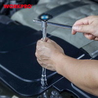 WORKPRO – Jeu de douilles manuelles pour réparation de moto, 13 pièces, en acier, avec coffret rigide