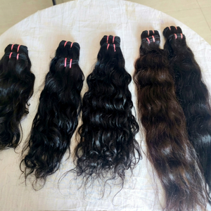 100% Natural Premium Quality 26\" Black Virgin RAW Temple Hair <b>Extensions</b> Wefted <b>Braiding</b> Direct Exports From Chennai - Product Image 1