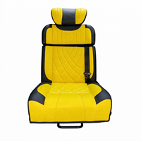 Siège passager simple en cuir de luxe jaune et noir, convertible en lit, compatible Sprinter, avec rabattement réversible, direct usine