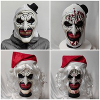 Nouveau Costume Art the Clown de Terrifier avec Masque en Latex Intégré, Accessoire de Fête Horreur pour Adulte, Idéal pour Halloween