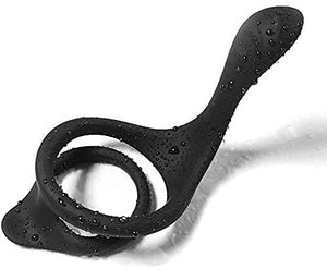 MEIPER C07 防水ブラック医療用シリコン製ソフトペニス/コックリング 男性用勃起促進-カップル用 - Product Image 1
