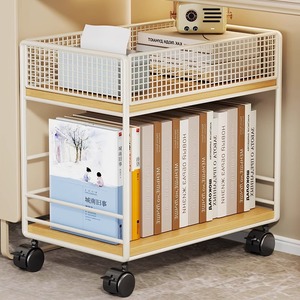 Étagère de rangement pour placard à double niveau en métal, largeur 26 cm, profondeur 77 cm, hauteur 65 cm, avec roulettes et paniers/étagères supérieurs et inférieurs - Product Image 5