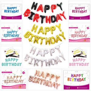Bannière <span class=keywords><strong>Joyeux</strong></span> Anniversaire Colorée de 16 Pouces, Ensemble de Fournitures pour Fête d'Enfants, Ballons, Décoration de Fête, Ballons d'Anniversaire - Product Image 4