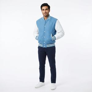 FINER THREADS Blouson universitaire tendance pour homme, style Letterman, 100 % coton respirant, idéal pour les tendances streetwear, en toile - Product Image 1