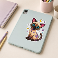 Autocollants pour animaux de compagnie arc-en-ciel colorés personnalisés, imperméables, pack d'autocollants de chien dalmatien, chat, dessin animé kawaii pour ordinateur portable, coque de téléphone, tablette