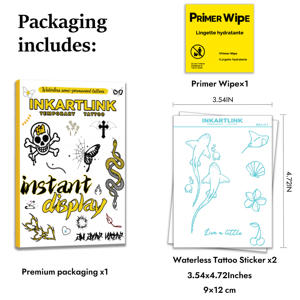 Tatouage temporaire semi-permanent à base de plantes sans eau, motif coquillage estival, longue durée 7 jours, pour requins et raies manta, pour les détaillants - Product Image 4