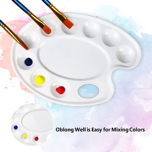 <span class=keywords><strong>Palette</strong></span> en plastique <span class=keywords><strong>pour</strong></span> peinture, 9 trous, plateau de dessin en plastique, <span class=keywords><strong>palette</strong></span> de couleurs <span class=keywords><strong>pour</strong></span> peinture à l'huile, aquarelle, <span class=keywords><strong>palette</strong></span> de peinture blanche - Product Image 2