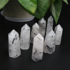 Vente en gros de cristaux de tourmaline naturelle, tourmaline noire, quartz rutile poli, style Feng Shui à des fins décoratives - Product Image 5