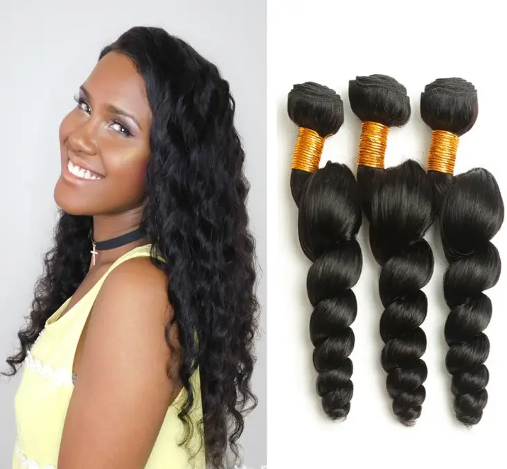 Popular and Top Quality 100% Virgin Brazilian Loose Wave Human Hair Extensions Unprocessed Malaysian Hair for Black Women