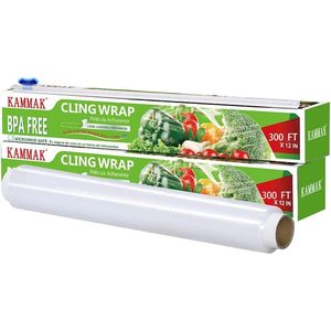 Film alimentaire étirable 300 pieds x 12 pouces sans BPA, compatible micro-ondes, pour la cuisine - Product Image 1