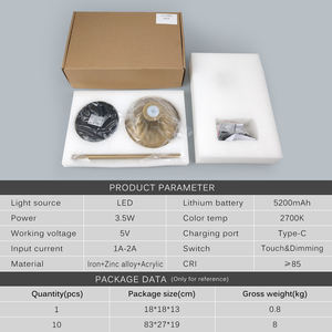 Lampe <span class=keywords><strong>de</strong></span> table sans fil nordique à commande tactile DC 5V lampes <span class=keywords><strong>de</strong></span> table <span class=keywords><strong>de</strong></span> chevet d'hôtel rechargeables en aluminium - Product Image 6