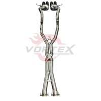 Système d'échappement Valvetronic Vortex SS304 pour Corvette C7 X-Pipe Catback Son V8 agressif Embouts centraux quadruples en carbone Effet miroir