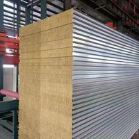 Panneaux de toiture isolés prélaqués ignifuges en EPS avec âme en laine de roche et aluminium pour applications hôtelières