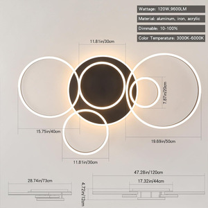Modern Led <b>Ceiling</b> <b>Light</b> Metal Surface Mounted Cold White 110lm/w 25000h Lifespan For Living Room Bedroom - Product Image 4