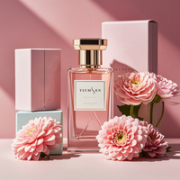 Flacon de parfum plat en verre vide de luxe personnalisé OEM pour cosmétiques, 30ml, 50ml, 100ml, avec impression sérigraphique, et boîte diffuseur à bâtonnets