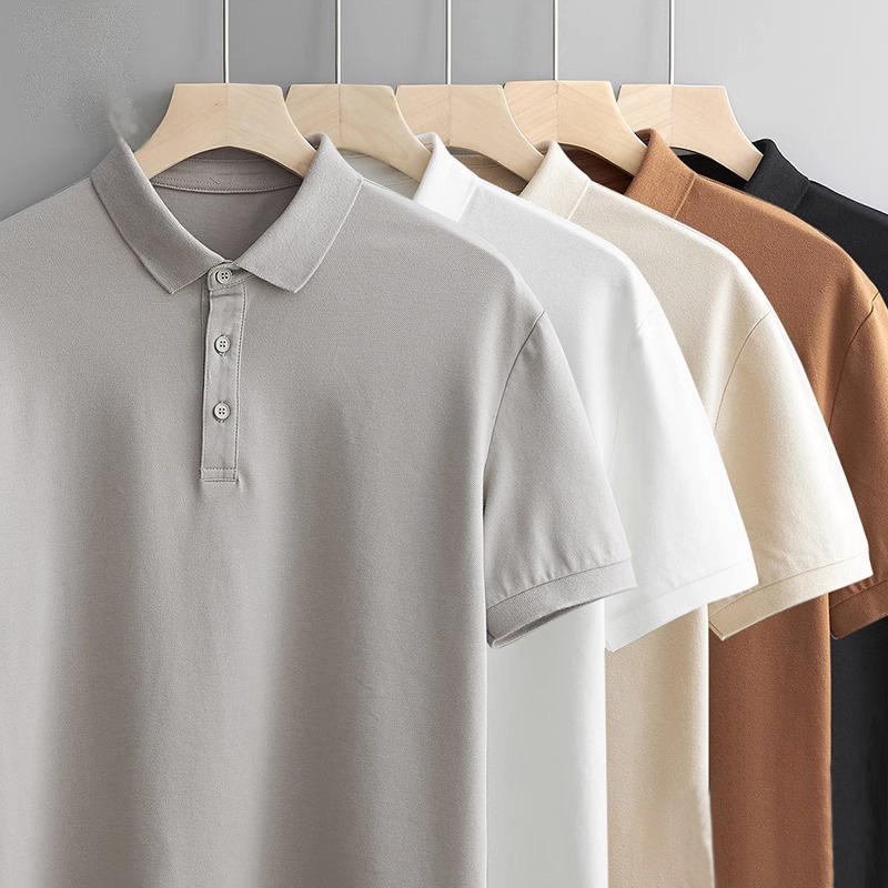 Korean Men Polo Shirts Trendy Slim Fit Clothing