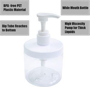 Botella de Plástico con Bomba Dosificadora de Boca Ancha de 500 ml y 1000 ml para Gel para el Cabello, Envase para Cosméticos - Product Image 3