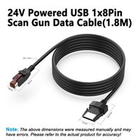 Cable para Escáner de Código de Barras YR-IBM-3 con Conductor de Cobre para Equipos Médicos IBM, Terminales POS e Impresoras, Alimentación de 24V