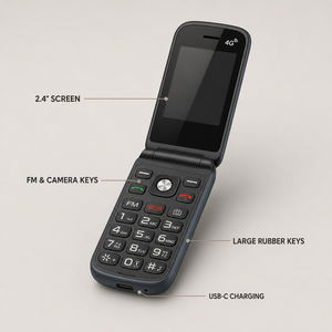 Entsperrtes Senioren-4G-Dual-SIM-Klapphandy mit Spanisch/Deutsch, optionaler Ladestation für Großabnehmer - Product Image 3