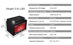 Factory Sales Lightweight 12V 2.5Ah Motor Bike Batteries Rechargeable Battery Battery YTX4L-BS/YTZ5S-BS Lightweight Moto - Product Image 2