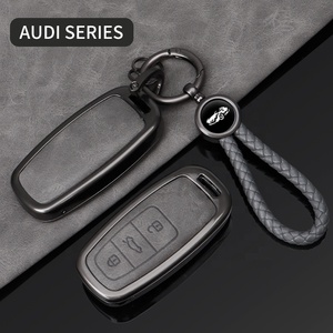 <span class=keywords><strong>Clé</strong></span> de voiture en alliage de zinc gris à <span class=keywords><strong>double</strong></span> revêtement en cuir, nouvelle conception pour <span class=keywords><strong>Audi</strong></span>, étui de protection en métal pour <span class=keywords><strong>clé</strong></span> de voiture, vente chaude - Product Image 3