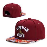 Casquette de baseball personnalisée Maroon Kingdom Come, casquette snapback, broderie arquée Mains en prière, visière plate, style Hip Hop