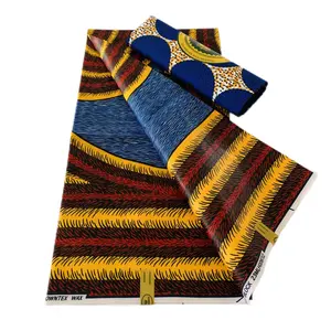 Cetak kustom kain Afrika 100% katun lilin dicetak kain tekstil lilin Ankara lembut untuk wanita 145GSM