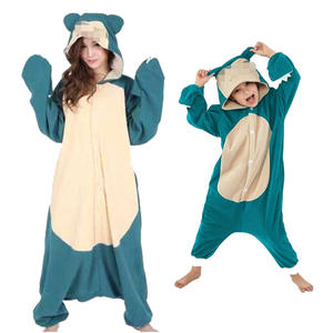 Pijama Enterizo de Franela Polar para Adultos, Ropa de Casa Universal para Jóvenes y Parejas, Mono Azul con Dibujos Animados - Product Image 1