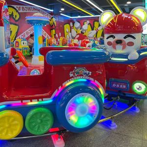 Manège pour enfants à monnayeur, type train, en FRP, avec jeu vidéo, équipement d'amusement rotatif pour parcs d'attractions - Product Image 3