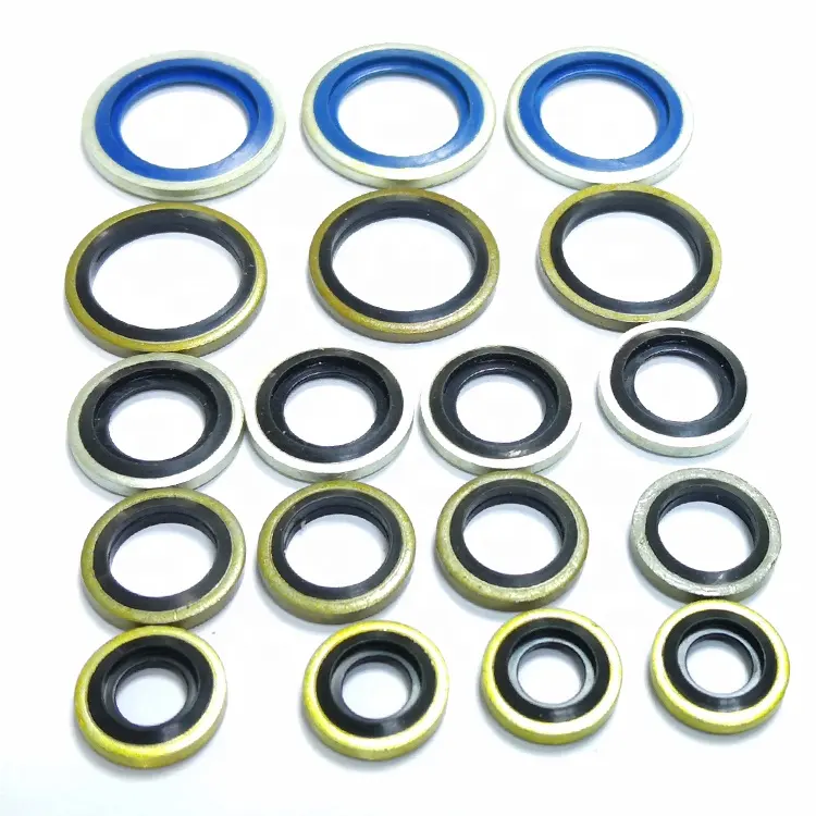 customize metal NBR EPDM rubber thread sealing compact washer bonded washer