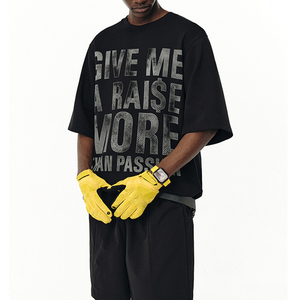 Camiseta de Algodón 100% con Cuello Redondo Extra Grande, Diseño de Letras con Serigrafía de Logotipo Personalizado, Tejido de Punto Grueso de 200 g/m², Personalizable - Product Image 4