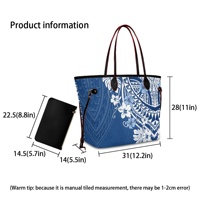 Grands sacs hobo bleus à imprimé tropical pour femmes, grands sacs à bandoulière en cuir, sacs à main décontractés et souples