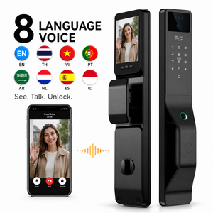 Serrure de porte intelligente à empreinte digitale numérique 2026 Tuya WiFi avec reconnaissance faciale 3D, interphone vidéo, carte mémoire cloud, pour acier/bois, sécurité domestique - Product Image 1