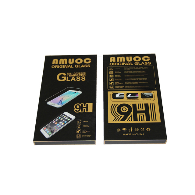 Eco-friendly MDF + Coated Paper 9H Screen Protector Packaging Box Cell Phone Protective Film Retail Embossing UV Coating