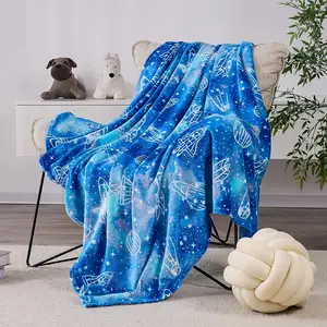 विदेशी बाह्य अंतरिक्ष प्रबुद्ध कंबल अंधेरे में चमकने वाला गर्म चमकदार कंबल आपूर्तिकर्ता
