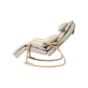 Massage Chair Reclining Beige Plug-In <b>Vibration</b> Neck Back Shoulders Hips Massage Home Use - Product Image 4