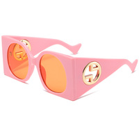 Lunettes de Soleil Carrées Géantes de Luxe 2025 pour Femme, Décoration Cercle Unique, Teintes Dégradées Oversize et Sexy