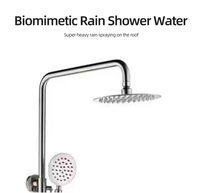 Ensemble de douche mural en acier inoxydable 304, système de pluie 4 fonctions, robinets eau chaude et froide, finition chromée, surface brossée